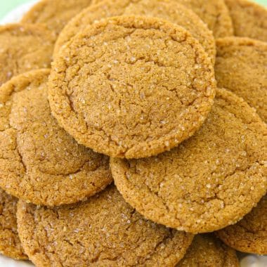 Soft & Chewy Ginger Molasses Cookies are perfect for the holidays! Lovely combination of spices give these Molasses Cookies incredible flavor and texture.