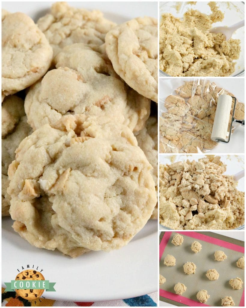 Vanilla Cream Cookies are soft, chewy and full of vanilla flavor. This simple cookie recipe is made with vanilla pudding mix and lots of crushed Golden Oreos - they are amazing!