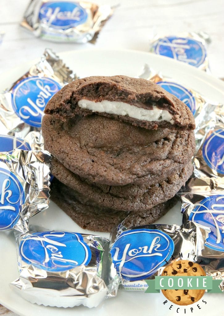 Chocolate Mint Cookies are soft and chewy chocolate cookies that have a York peppermint patty right in the middle. This easy cookie recipe is the perfect balance of chocolate and mint!