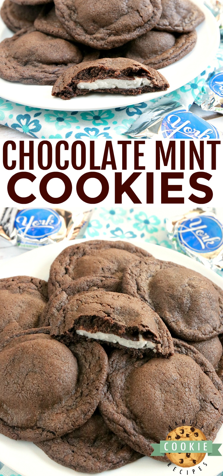 Chocolate Mint Cookies are soft and chewy chocolate cookies that have a York peppermint patty right in the middle. This easy cookie recipe is the perfect balance of chocolate and mint!