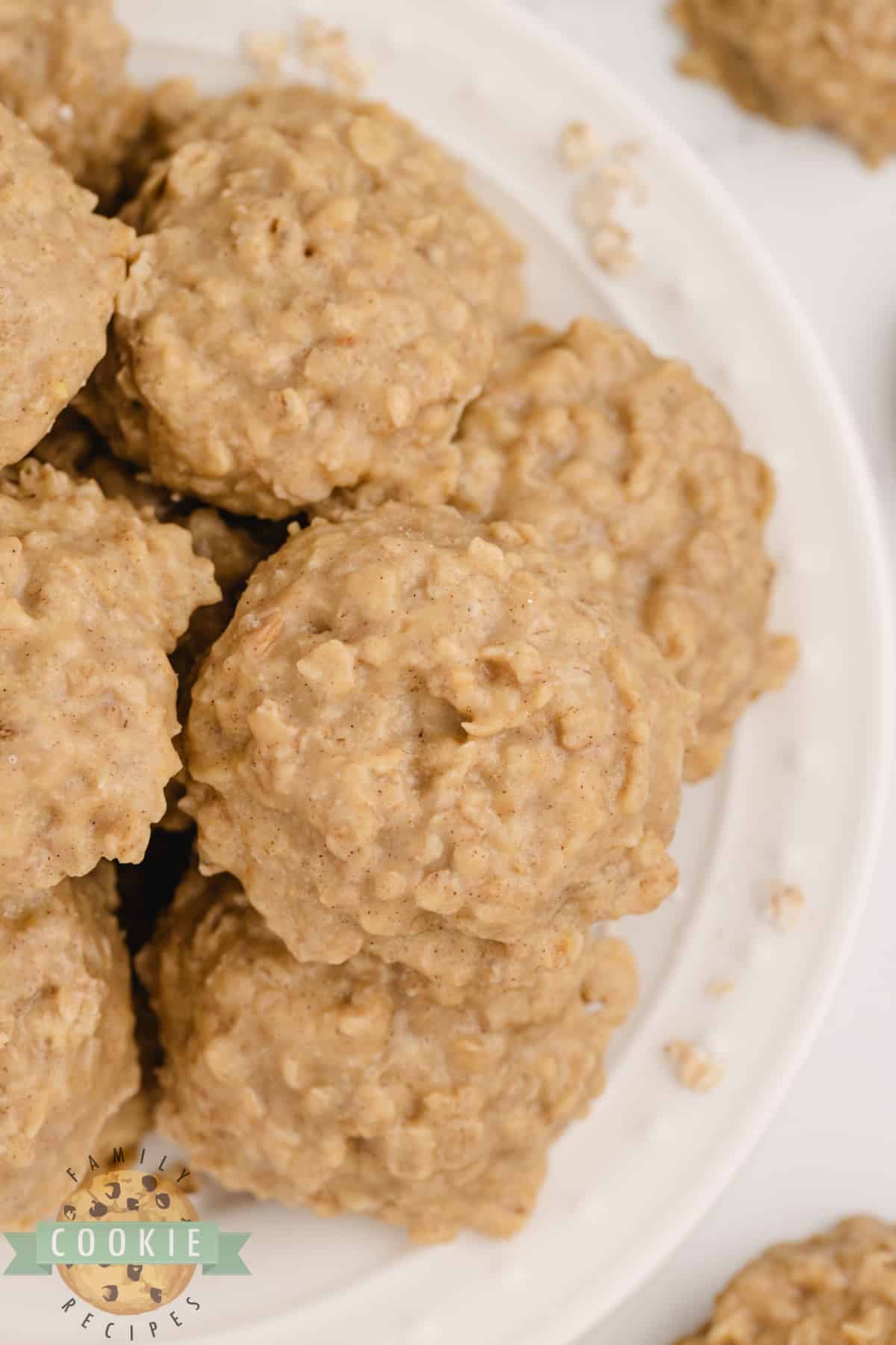 Plate of no-bake pumpkin cookies. 