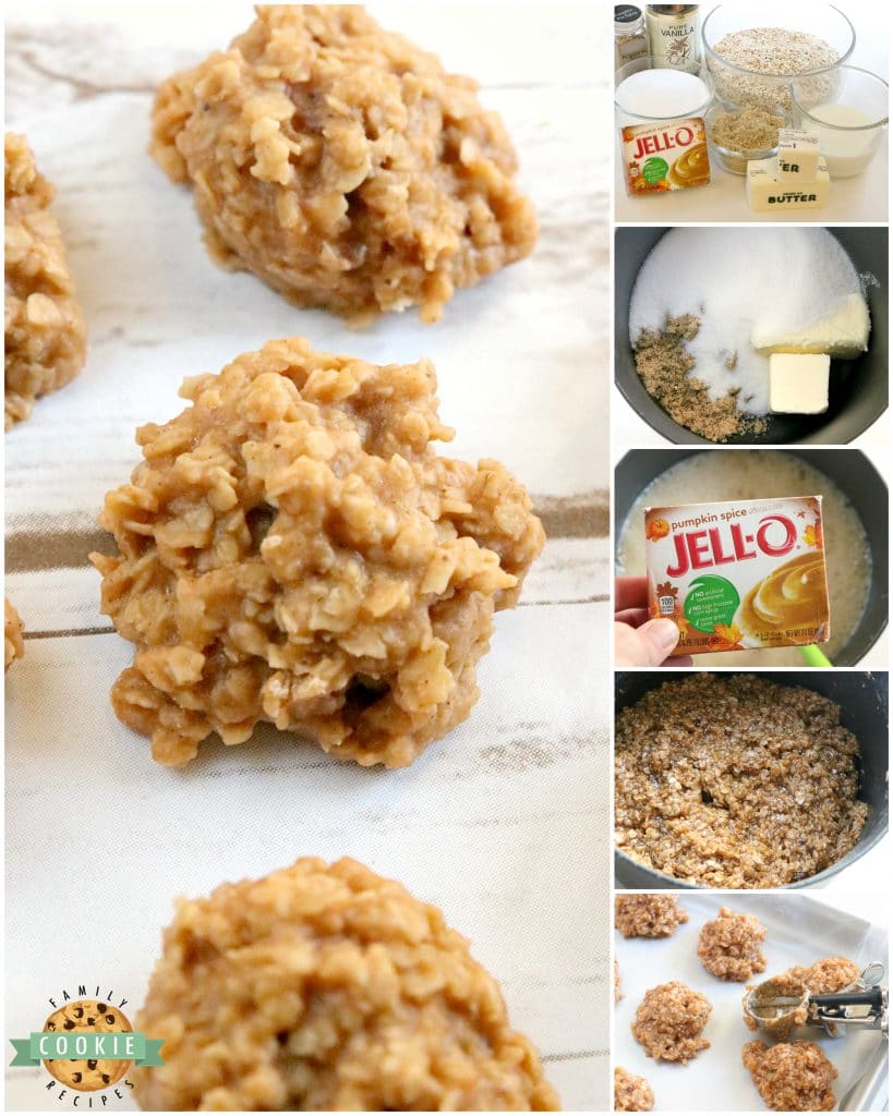 Step by step instructions on how to make no bake cookies