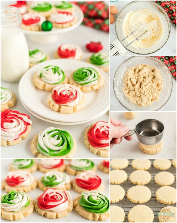 Christmas Rose Sugar Cookies