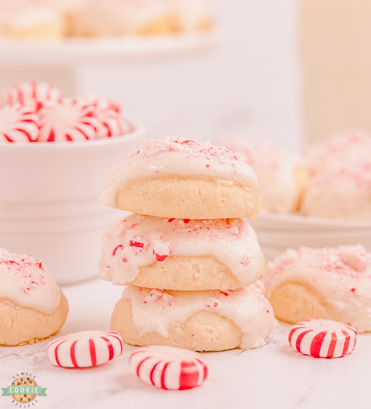 Peppermint Shortbread Cookies