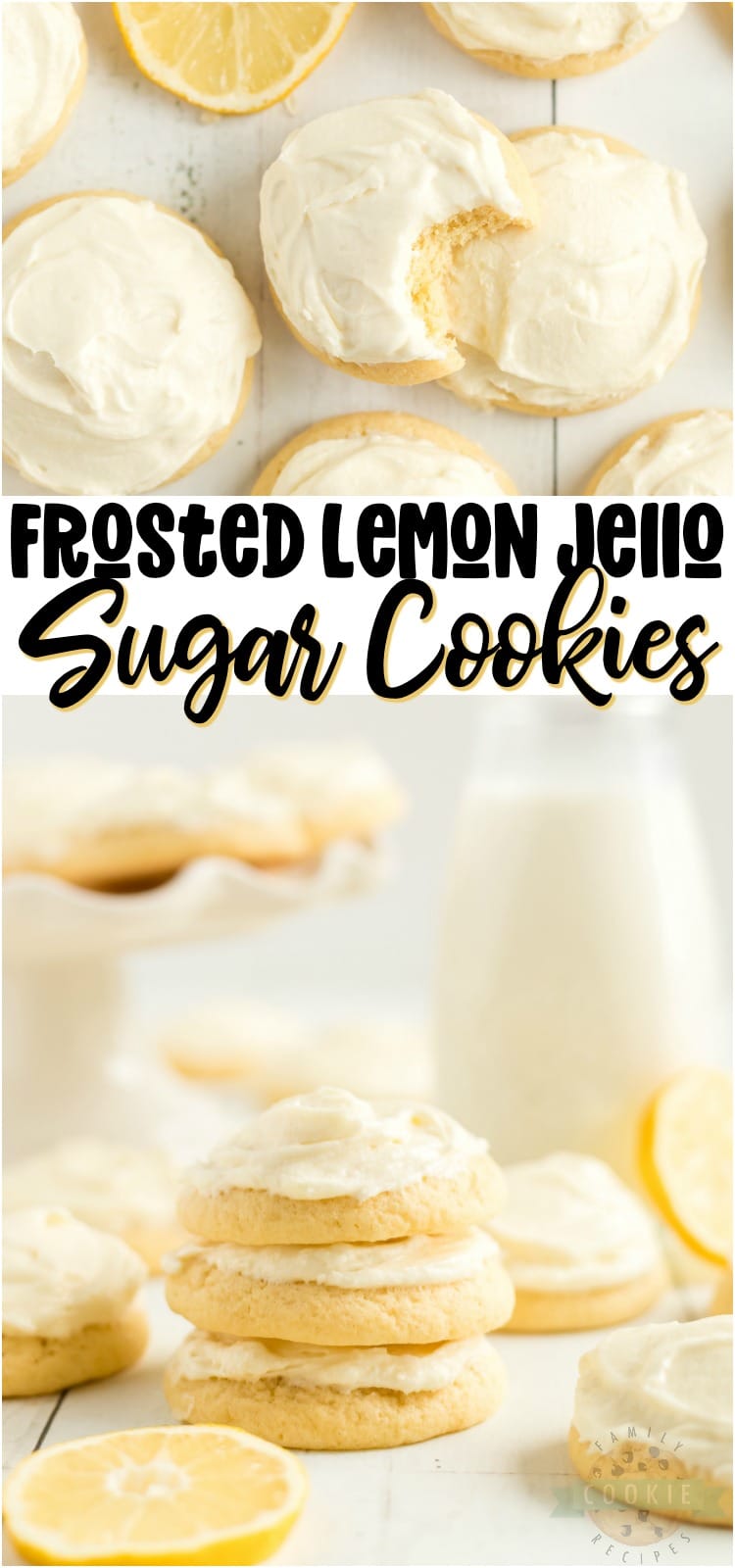 Lemon Jello Sugar Cookies are delicious cookies made with lemon jello! Easy sugar cookie recipe with a simple buttercream frosting perfect for lemon lovers.