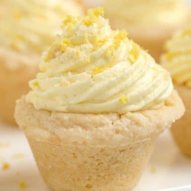 Lemon cream pie cookies are a delicious way to enjoy the tastes of a lemon cream pie without the hassle of pie crust. These lemon cookie cups are easy to grab and go and this lemon cookie recipe makes enough to share.