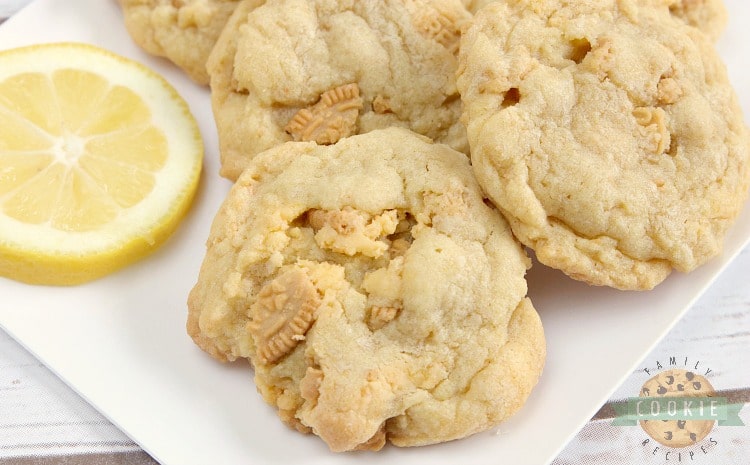 Double Lemon Cookies made with lemon pudding mix and crushed Lemon Oreos for lots of delicious lemon flavor! These cookies are soft, chewy and super easy to make too!