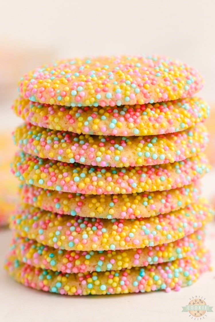 Easter Sprinkle Cookies are a great way to celebrate the holiday with a sweet treat. The colorful sprinkles on a soft and chewy sugar cookie make for a delicious snack that looks as good as it tastes!