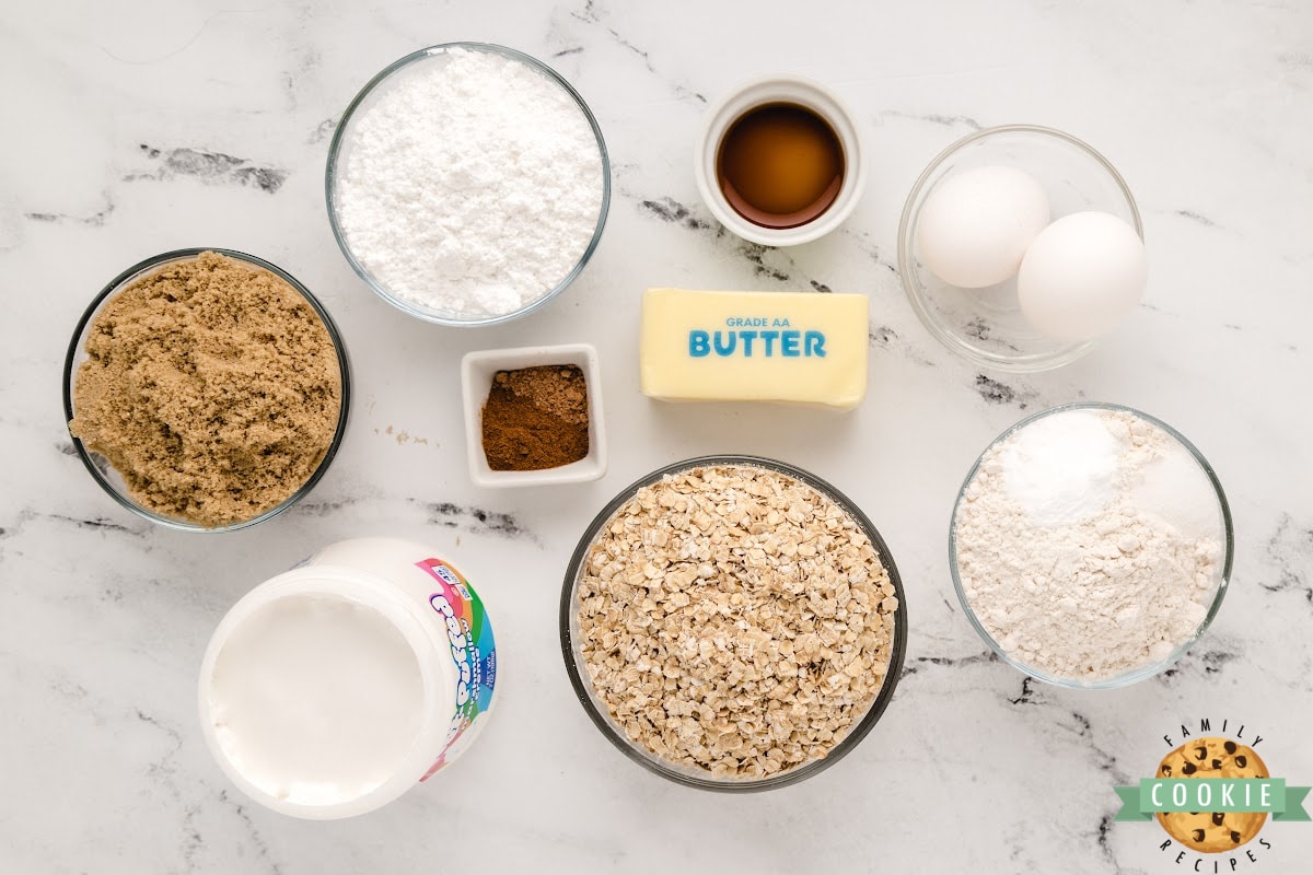 Ingredients in Oatmeal Cookie recipe