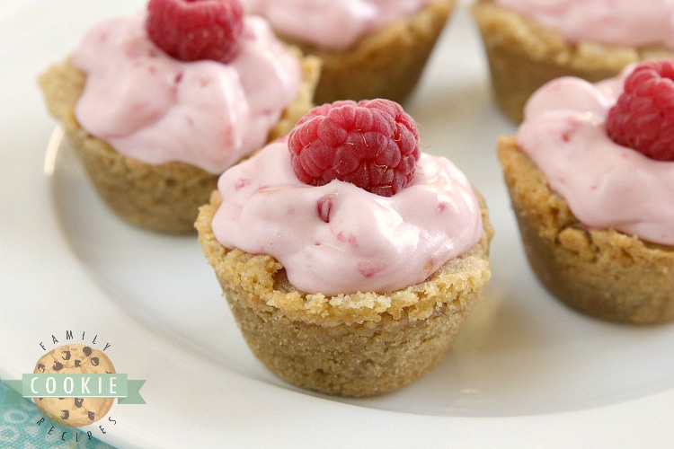 Graham cracker cookie cups with raspberry filling