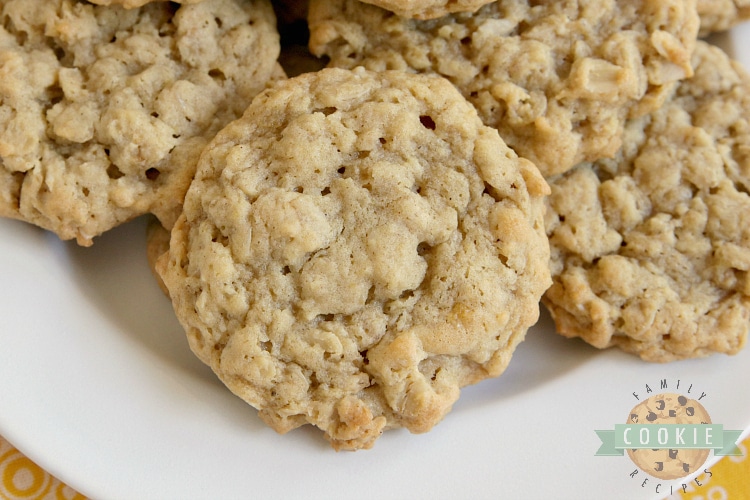 Banana Oatmeal Cookies are soft, chewy and made with banana pudding mix and fresh bananas! Easy oatmeal cookie recipe with a ton of banana flavor!