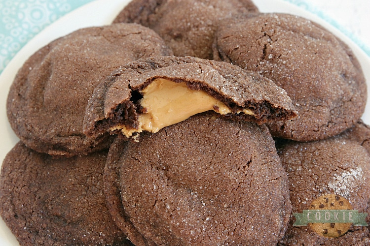 Chocolate Cookies with a peanut butter filling