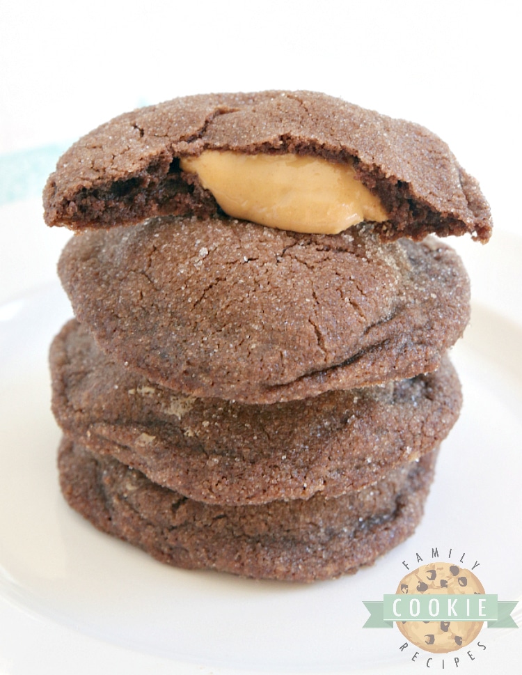 Buckeye Cookies are soft and chewy chocolate cookies with a gooey peanut butter filling in the middle. This chocolate and peanut butter cookie recipe is unique, but so easy to make!