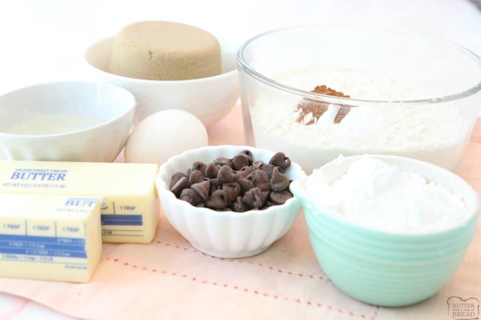 ingredients for Cinnamon Chocolate Crinkle Cookies recipe