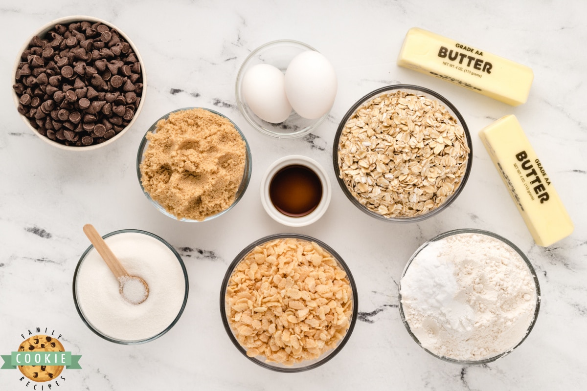 Ingredients in Rice Krispie Chocolate Chip Cookies