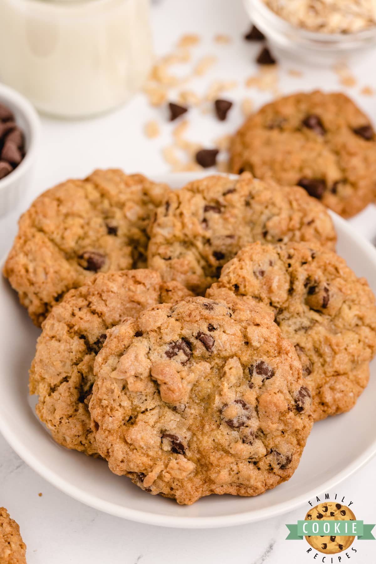 Rice Krispie Chocolate Chip Cookies are soft, chewy, and have a little extra crunch! Adding rice krispie cereal to chocolate chip cookies is such a good idea - you'll never want to eat them without that extra addition again!