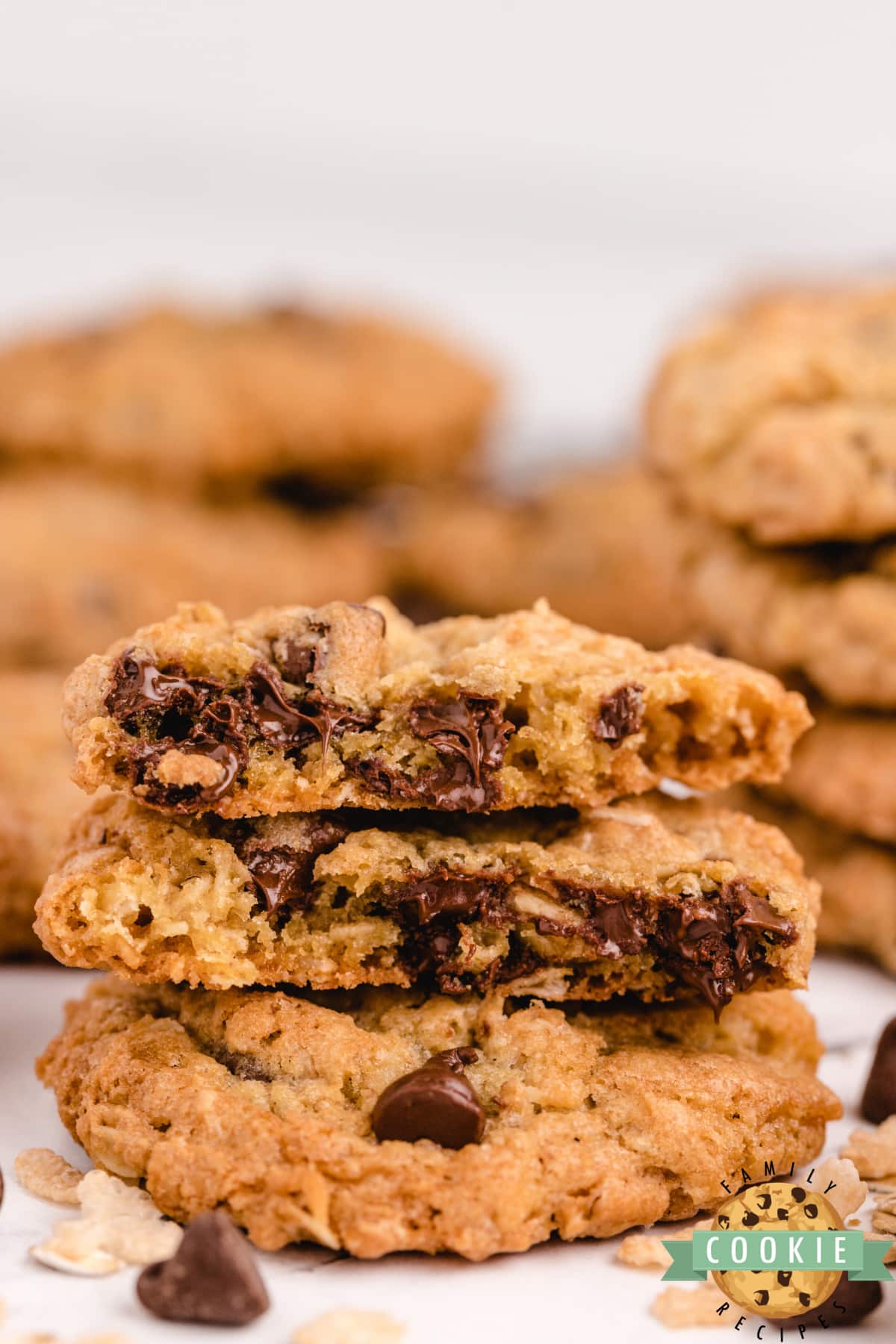 Chocolate Chip Cookies with oats and Rice Krispies