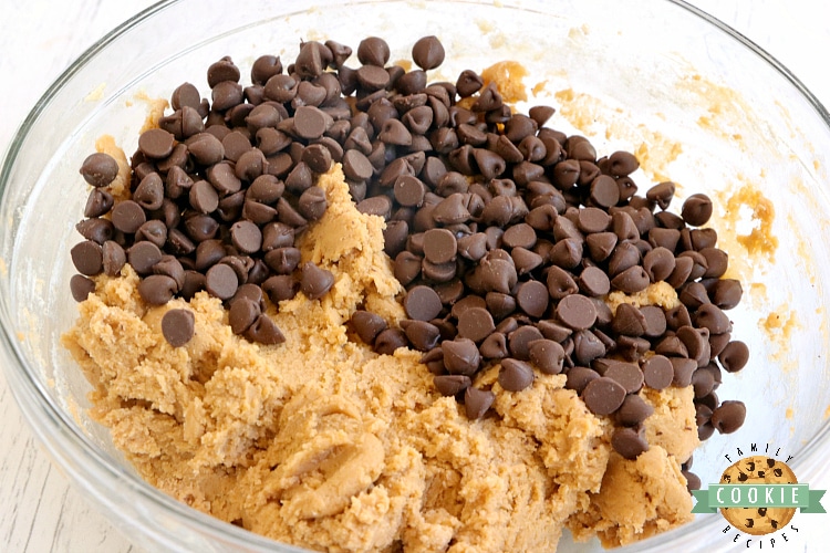 Chocolate chip cookie dough made with butterscotch pudding mix