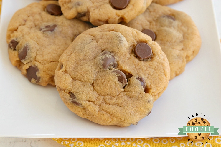 Chocolate chip cookies made with butterscotch pudding 