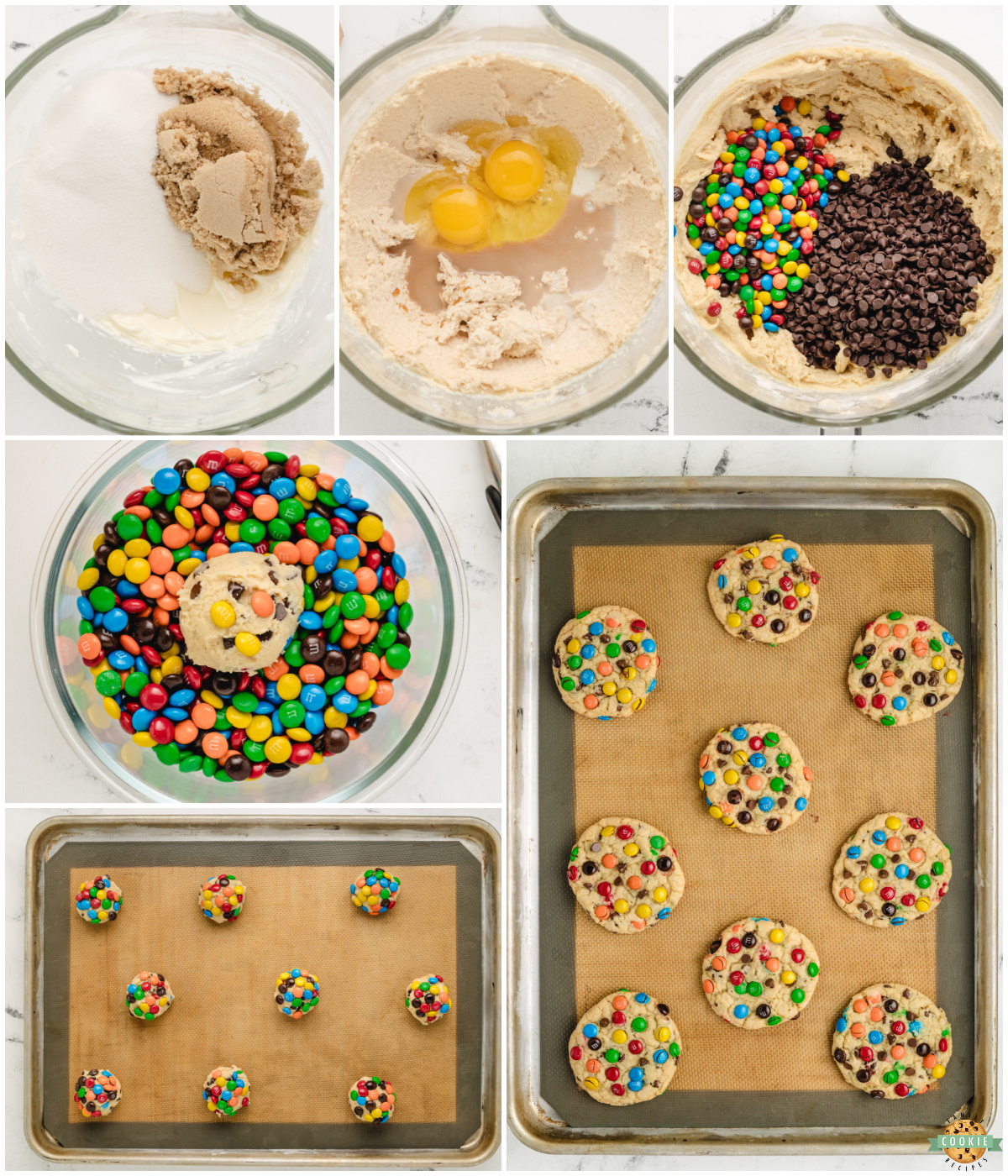 making M&M cookies at home