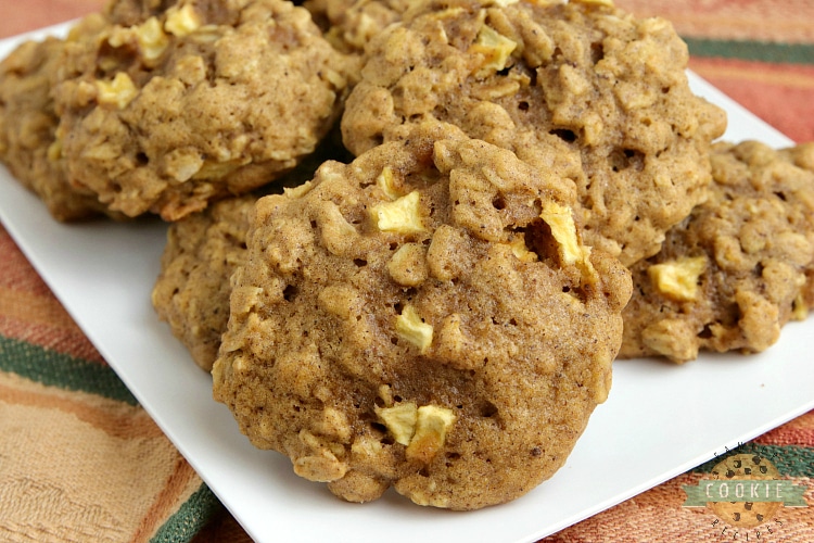Apple Pumpkin Oatmeal Cookies are thick, soft, chewy and full of pumpkin flavor and fresh apples. The perfect cookie recipe for fall!
