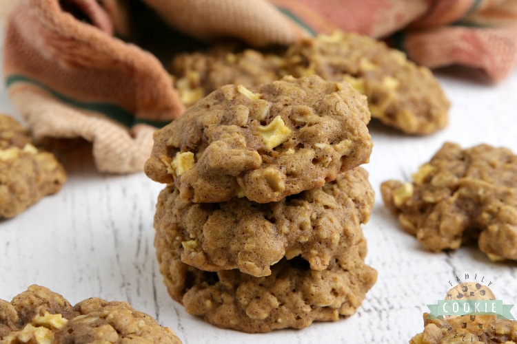 Apple Pumpkin Oatmeal Cookies are thick, soft, chewy and full of pumpkin flavor and fresh apples. The perfect cookie recipe for fall!