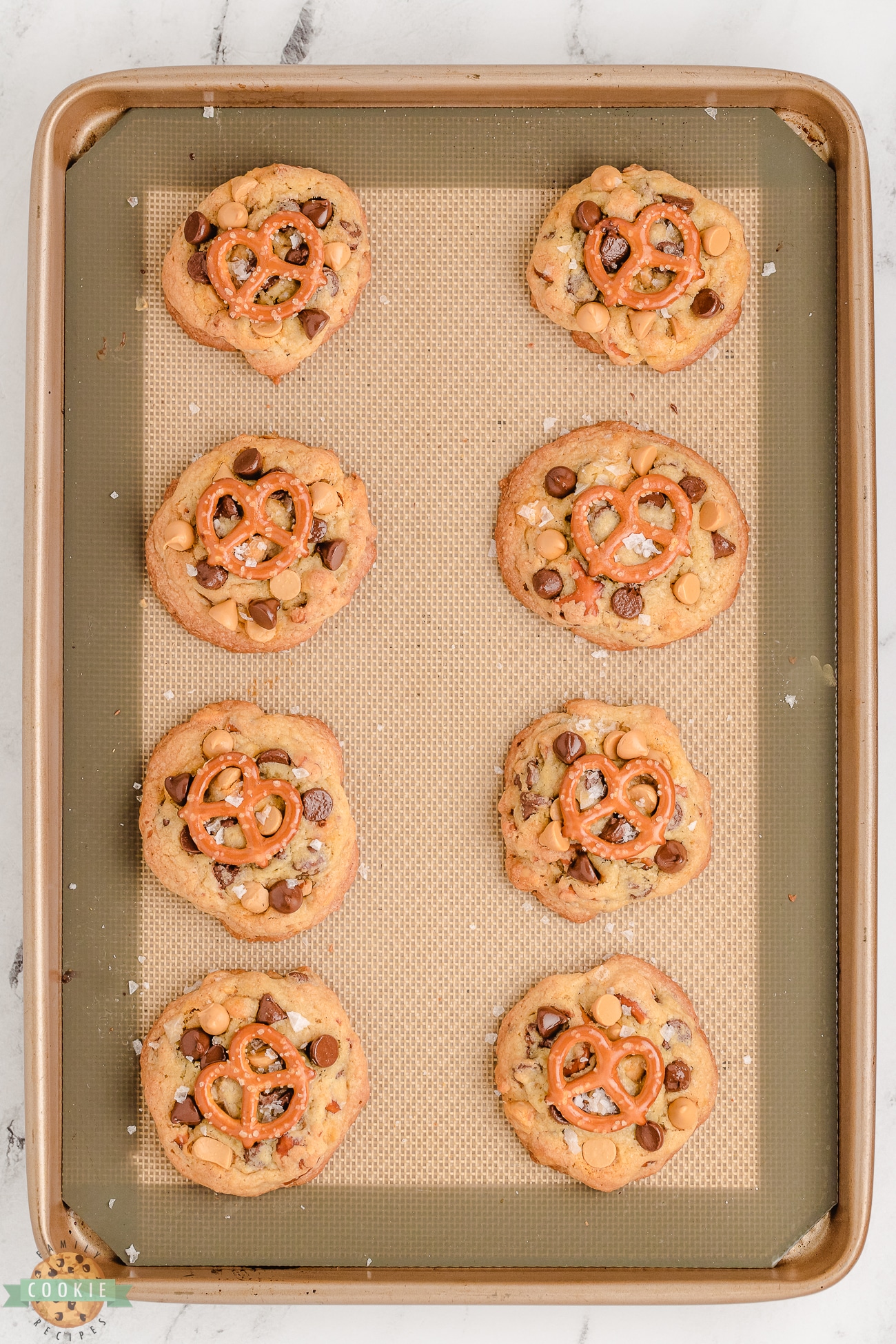 butterscotch cookies on a baking pan