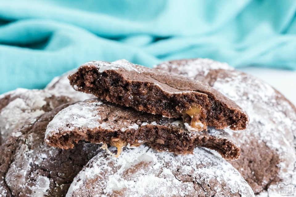 Salted Caramel Chocolate Crinkle Cookies recipe