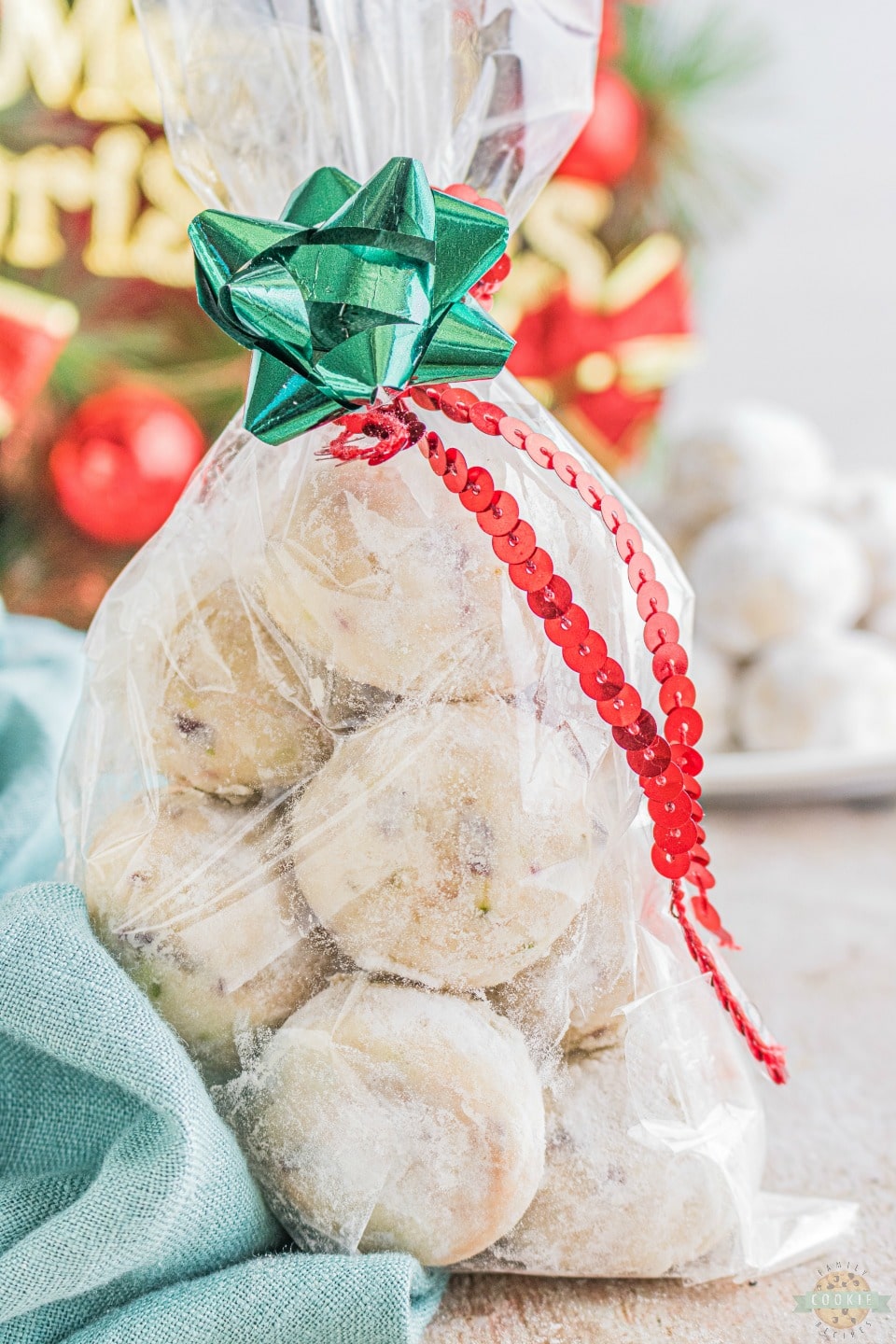 Cranberry Pistachio Snowball Cookies recipe