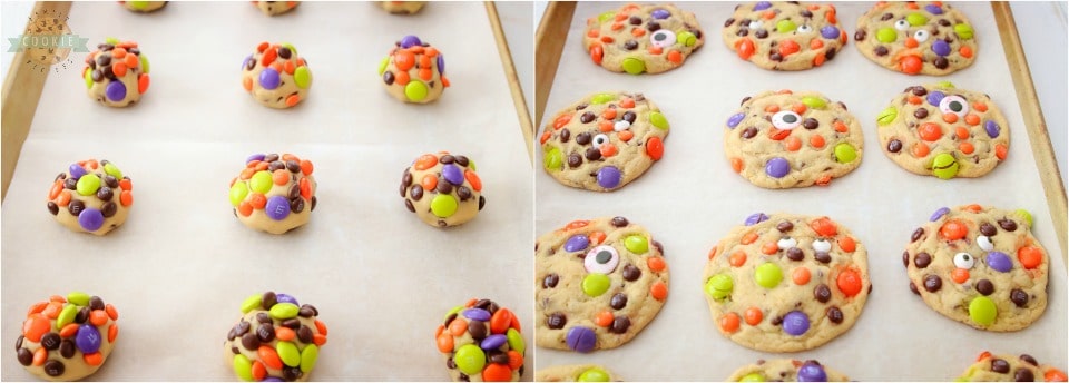how to make Easy M&M Candy Halloween Cookies recipe