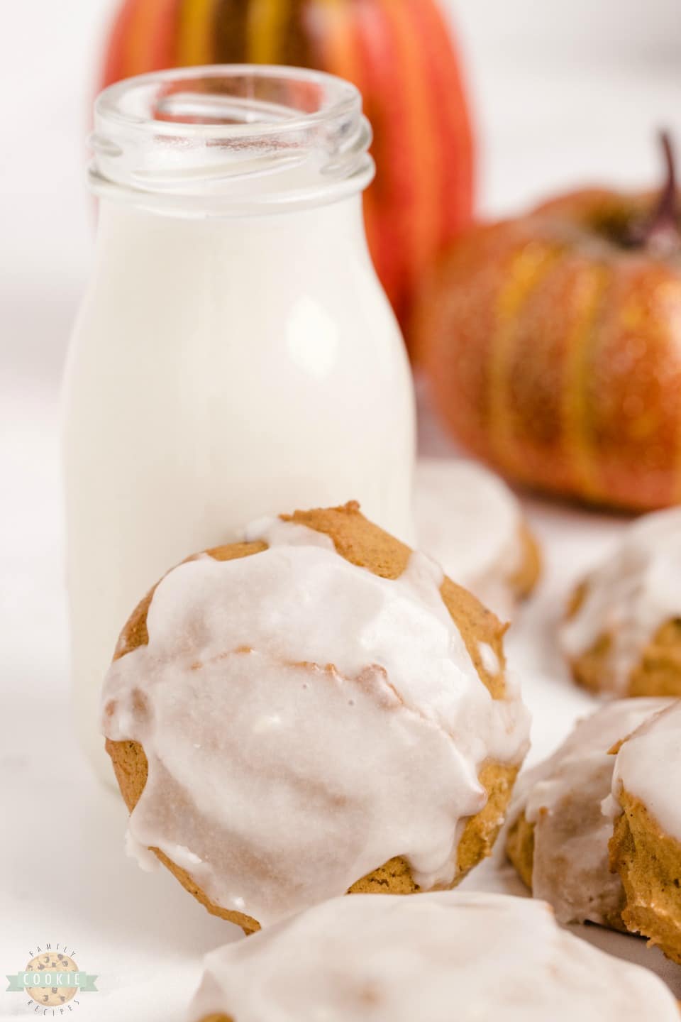 pillowy soft iced pumpkin cookies