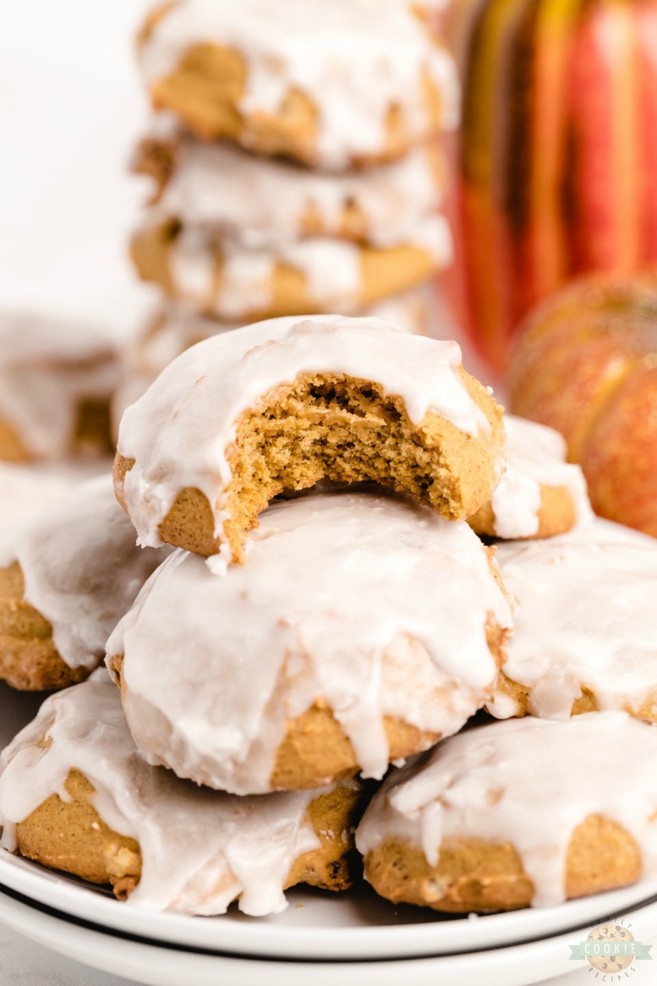 pillowy soft iced pumpkin cookies