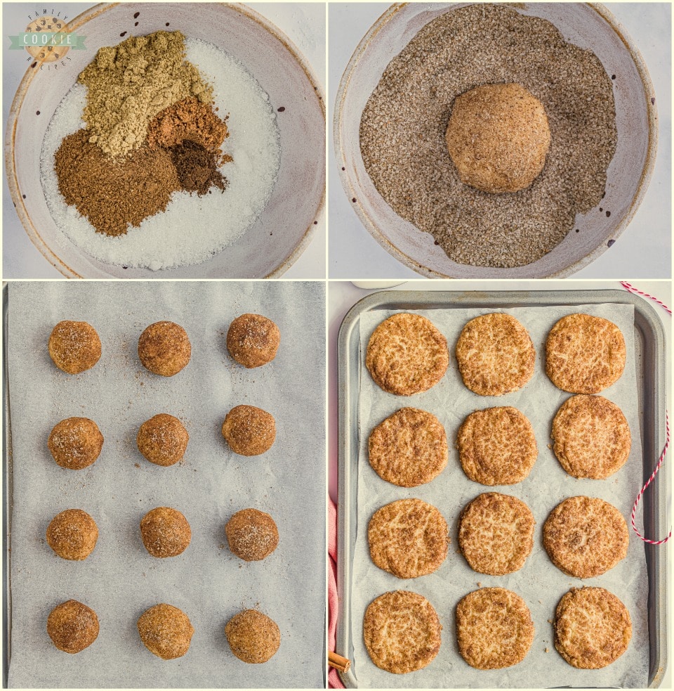 how to make Holiday Gingerbread Spiced Snickerdoodle Cookies