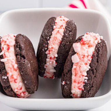 Holiday Chocolate Peppermint Sandwich Cookies