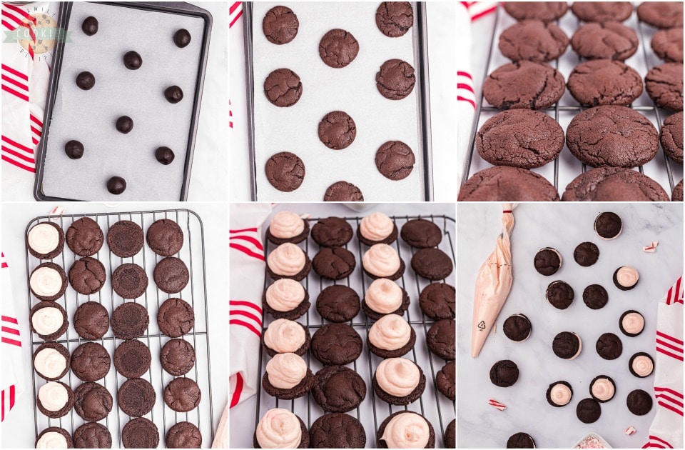 how to make Holiday Peppermint Chocolate Sandwich Cookies