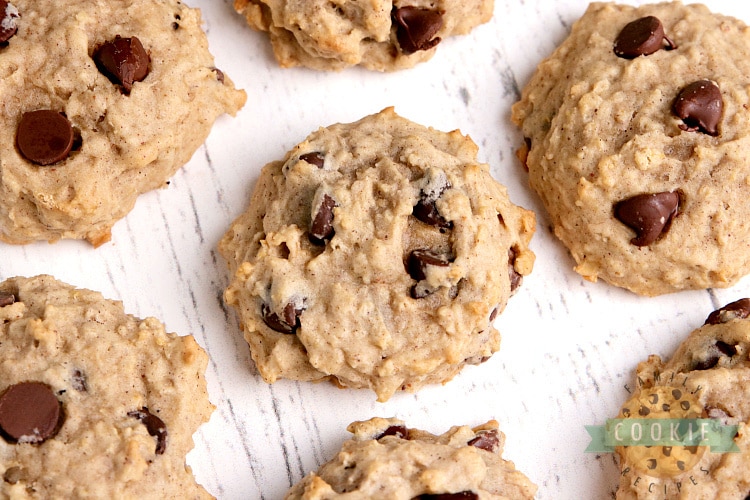 Applesauce cookies with oatmeal and chocolate chips