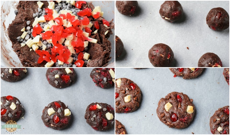 how to make Triple Chocolate Cherry Cookies