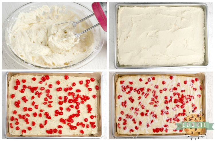 Step by step instructions on how to make cherry cookie bars