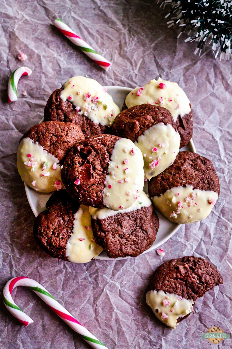 Double Chocolate Brownie Peppermint Cookie recipe