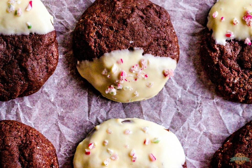 Double Chocolate Brownie Peppermint Cookie recipe