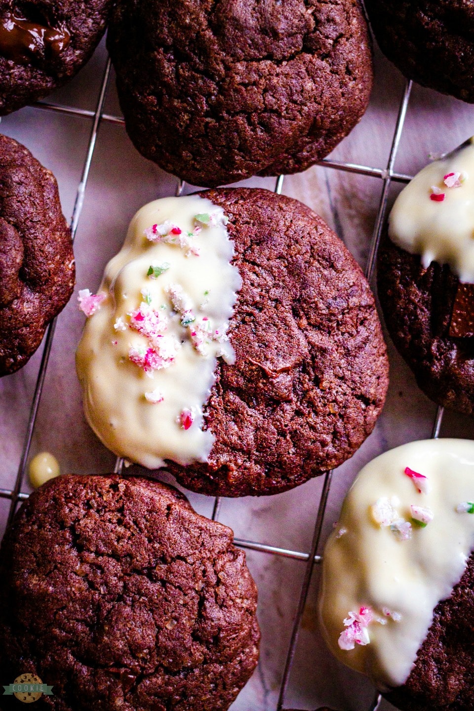 Double Chocolate Brownie Peppermint Cookie recipe