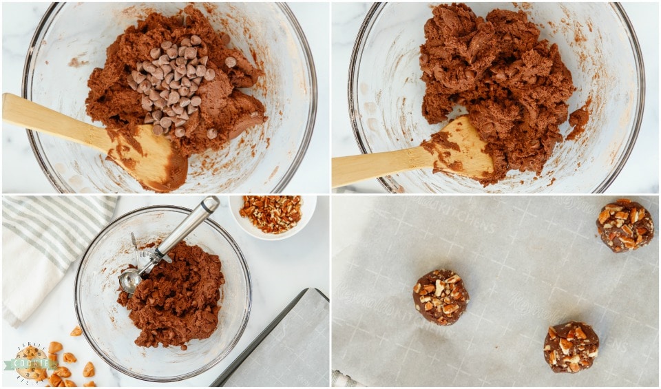 how to make Chocolate Turtle Cookies recipe