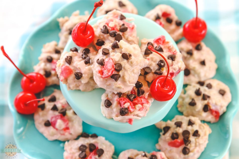 Cherry Chocolate Chip No-Bake Cookies recipe