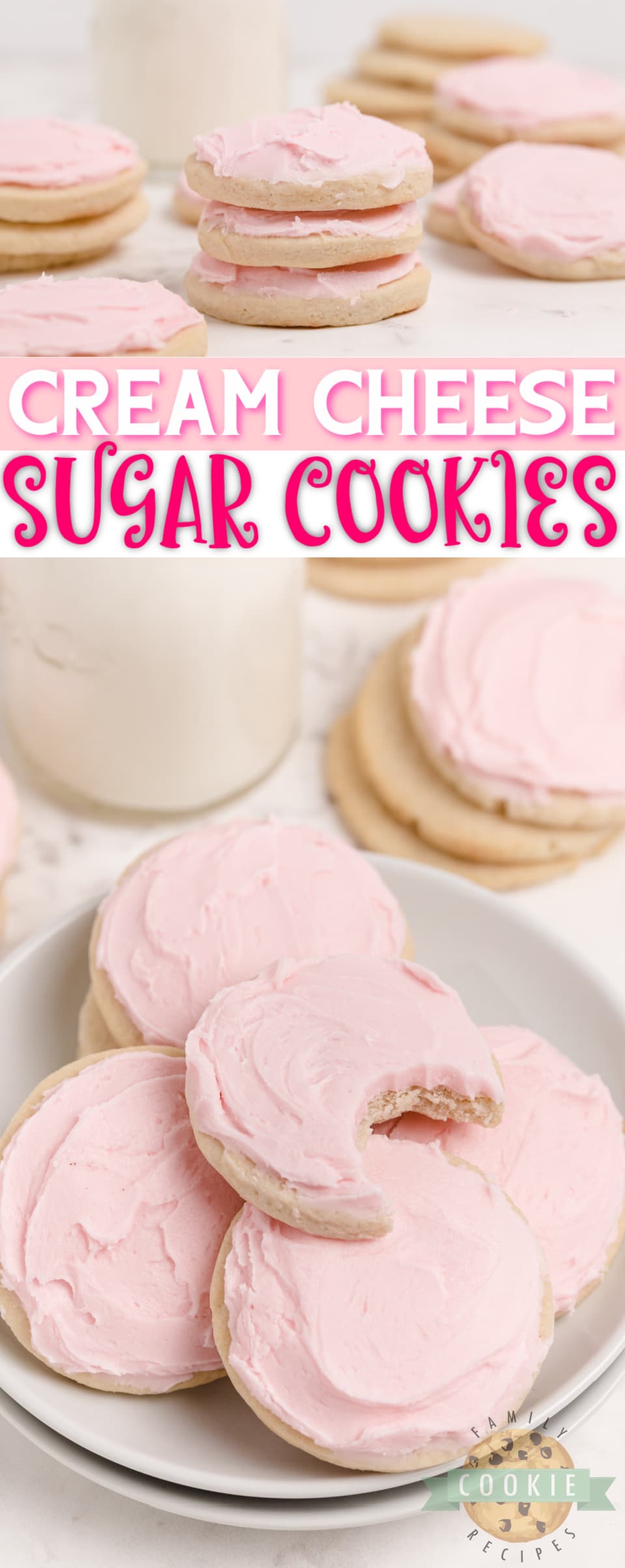 Cream Cheese Sugar Cookies are soft, thick and easily the best sugar cookie recipe I've ever tried. These sugar cookies hold their shape when baked and they are moist and perfectly sweet too!