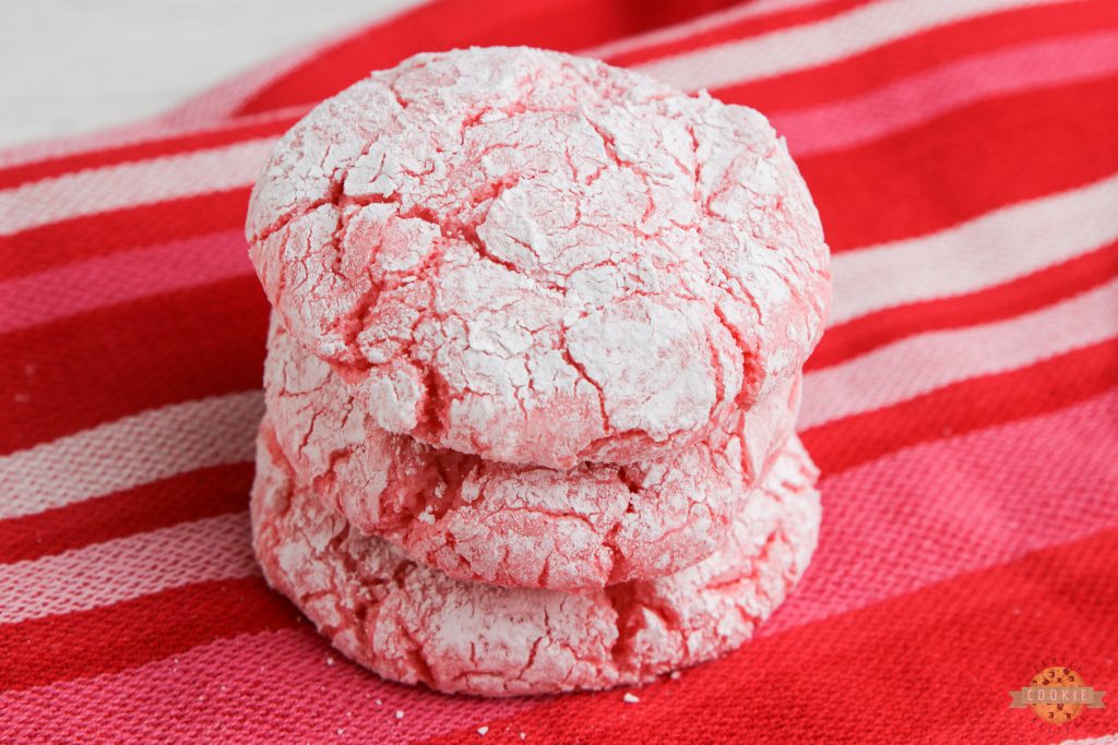 Strawberry cake mix cookies made with Cool Whip