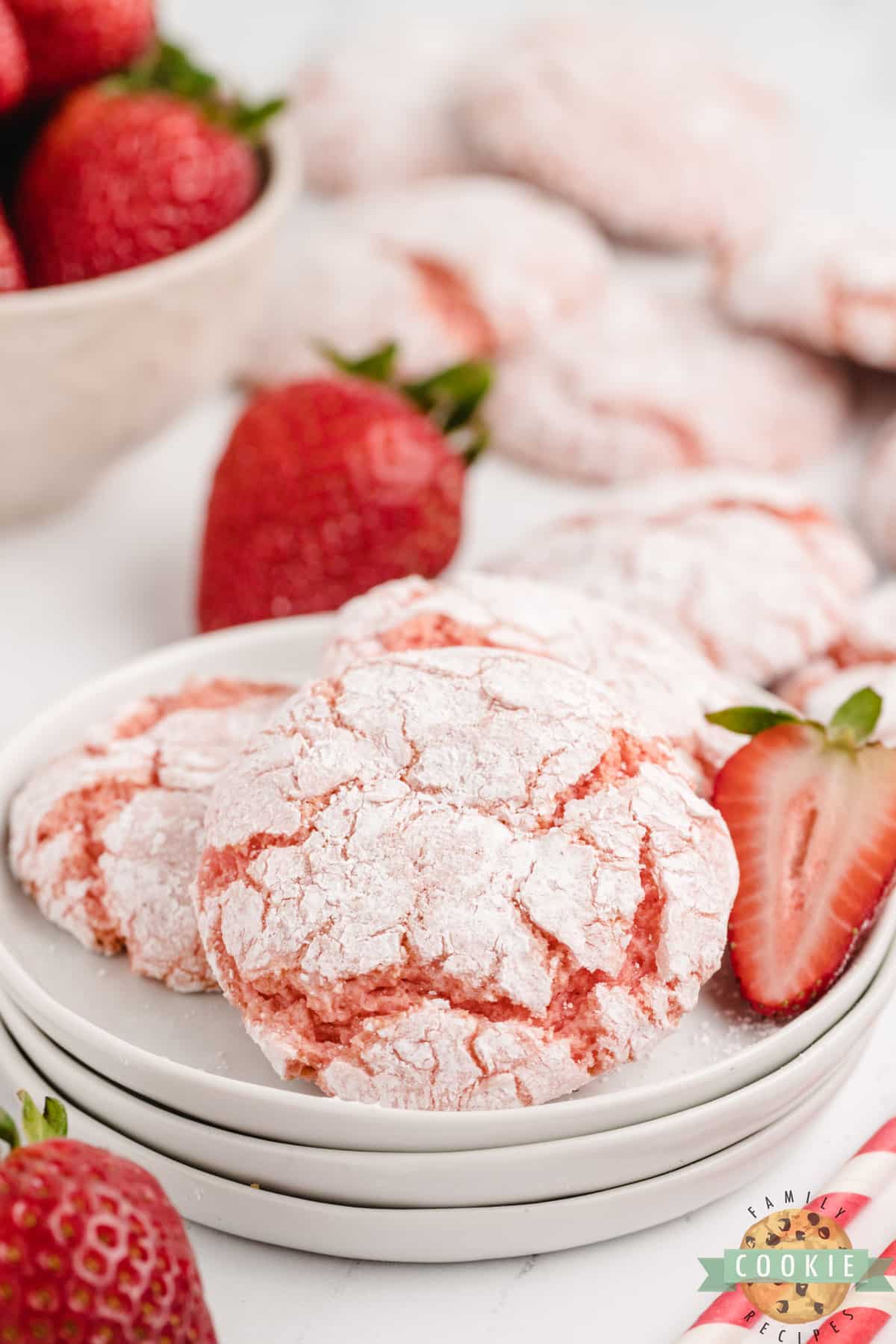 Strawberry cookies made with 3 ingredients