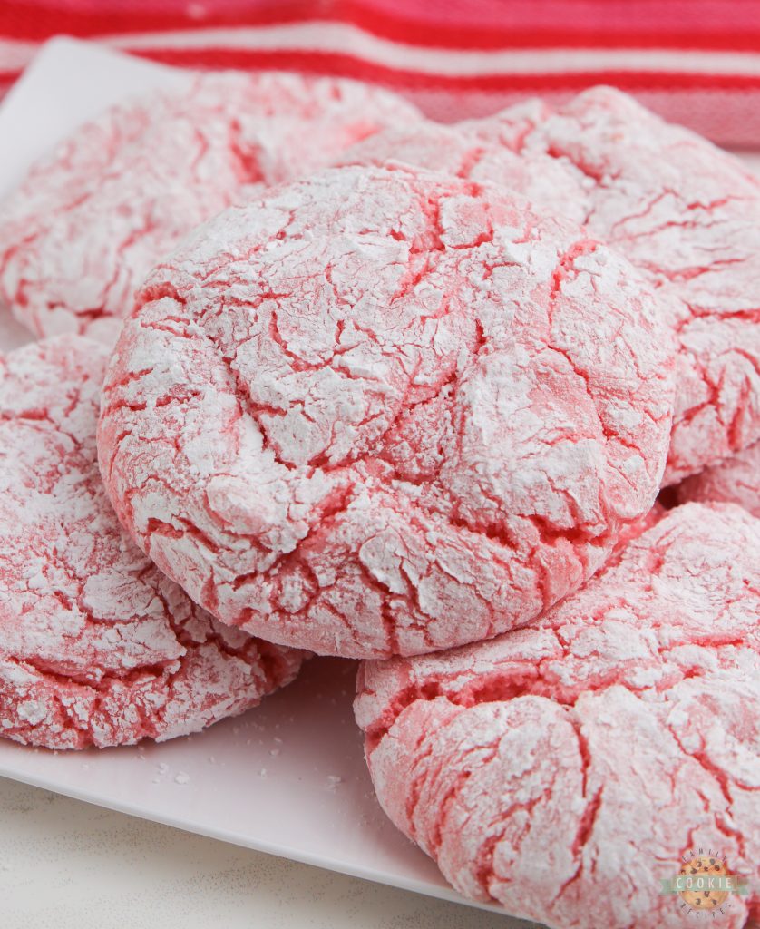 Strawberry Cool Whip Cookies made with a strawberry cake mix, Cool Whip and an egg. A lighter cookie recipe that is easy to make and with less calories than traditional cake mix cookies!