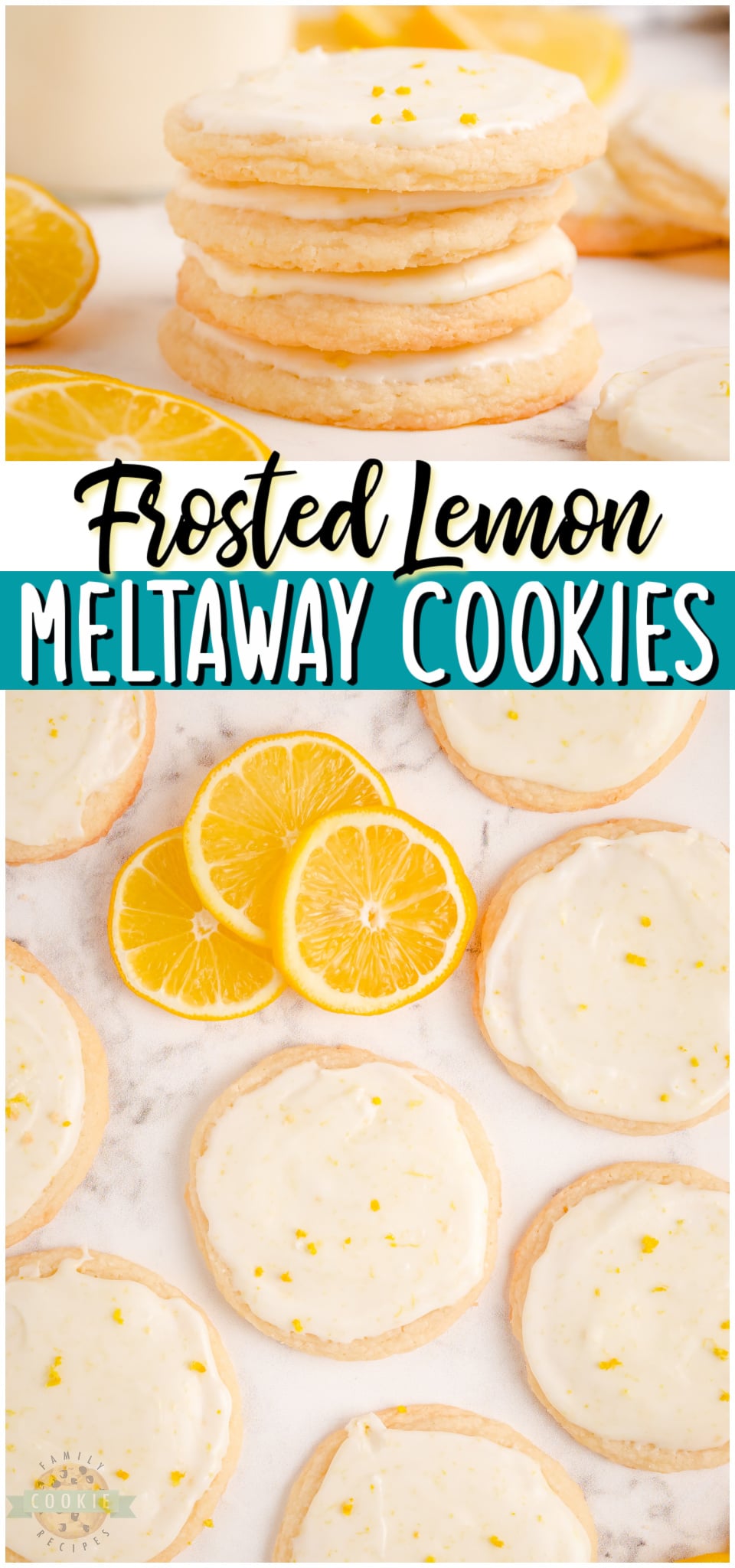 Lemon Meltaways made with simple ingredients like butter, flour, lemon zest & cornstarch. Soft, tender meltaway cookies topped with a lovely fresh lemon glaze!  #lemon #cookies #meltaways #baking #dessert #easyrecipe from FAMILY COOKIE RECIPES via @buttergirls