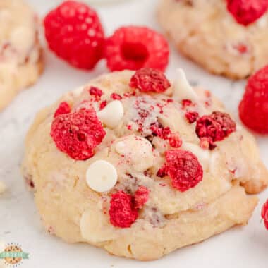 white chocolate raspberry cheesecake cookies