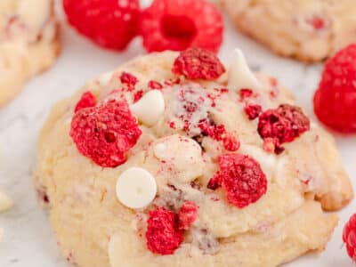 white chocolate raspberry cheesecake cookies